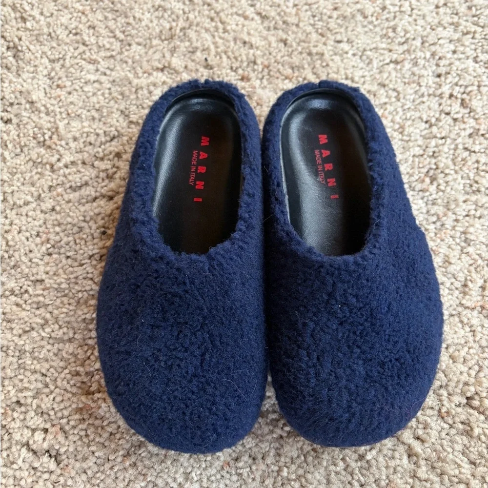 Marni Kids Navy Patch Mule 32